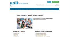 Desktop Screenshot of meritworksheets.com